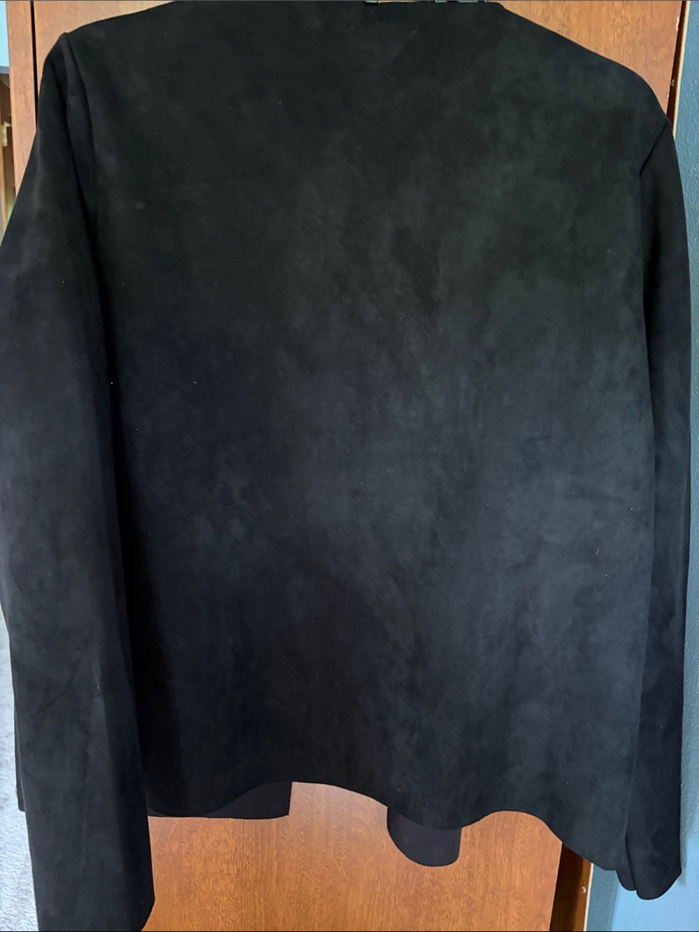 Carmen Marc Valvo Black Stud-Trim Open Front Jacket w/eye-hook at the top-Size M - Picture 5 of 8